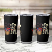 Patriotic Cowboy Cat Tumbler Cup 4th Of July Fireworks Celebration