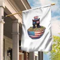 Funny Black Cats Eat Ramen Garden Flag American Flag 4th Of July
