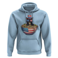 Funny Black Cats Eat Ramen Hoodie American Flag 4th Of July