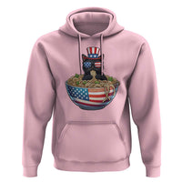 Funny Black Cats Eat Ramen Hoodie American Flag 4th Of July