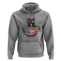 Funny Black Cats Eat Ramen Hoodie American Flag 4th Of July