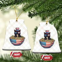 Funny Black Cats Eat Ramen Ceramic Ornament American Flag 4th Of July