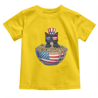 Funny Black Cats Eat Ramen Toddler T Shirt American Flag 4th Of July