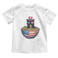 Funny Black Cats Eat Ramen Toddler T Shirt American Flag 4th Of July