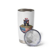 Funny Black Cats Eat Ramen Tumbler Cup American Flag 4th Of July