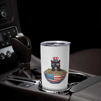 Funny Black Cats Eat Ramen Tumbler Cup American Flag 4th Of July