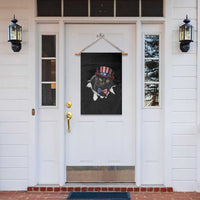 Funny Black Cat With Uncle Sam Hat Garden Flag Patriotic Pet Lover