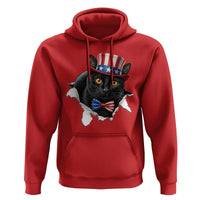 Funny Black Cat With Uncle Sam Hat Hoodie Patriotic Pet Lover