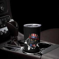 Funny Black Cat With Uncle Sam Hat Tumbler Cup Patriotic Pet Lover
