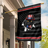 Funny Black Cat With Uncle Sam Hat Patriotic Garden Flag Pet Lover Gift