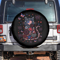 Funny Patriotic Cat Lover Spare Tire Cover 4th Of July Freedom