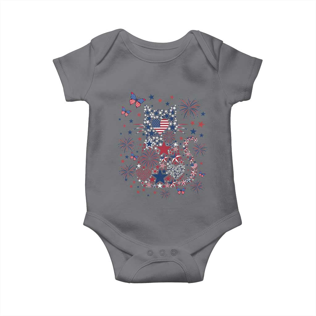 Funny Patriotic Cat Lover Baby Onesie 4th Of July Freedom