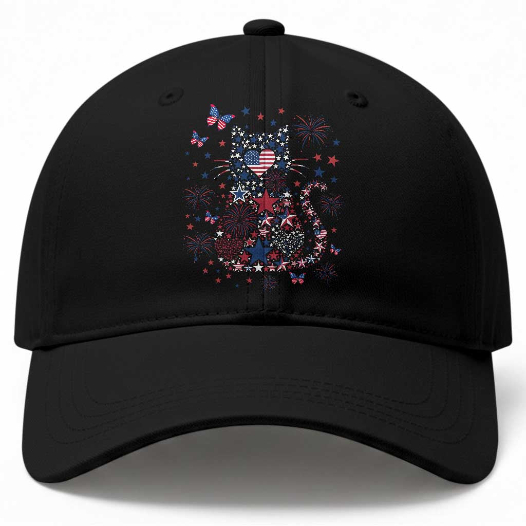 Funny Patriotic Cat Lover Baseball Cap 4th Of July Freedom