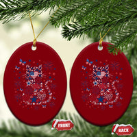 Funny Patriotic Cat Lover Ceramic Ornament 4th Of July Freedom