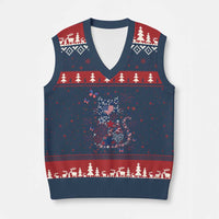 Funny Patriotic Cat Lover V-Neck Knit Sweater Vest 4th Of July Freedom
