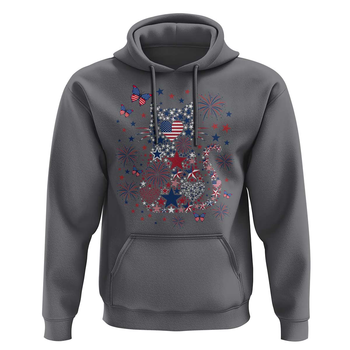 Funny Patriotic Cat Lover Hoodie 4th Of July Freedom