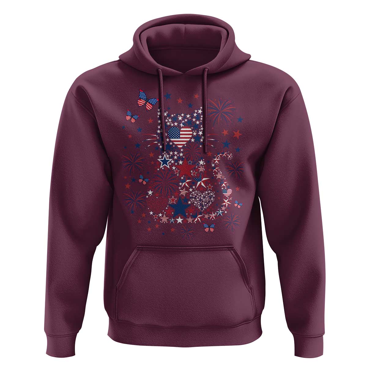 Funny Patriotic Cat Lover Hoodie 4th Of July Freedom