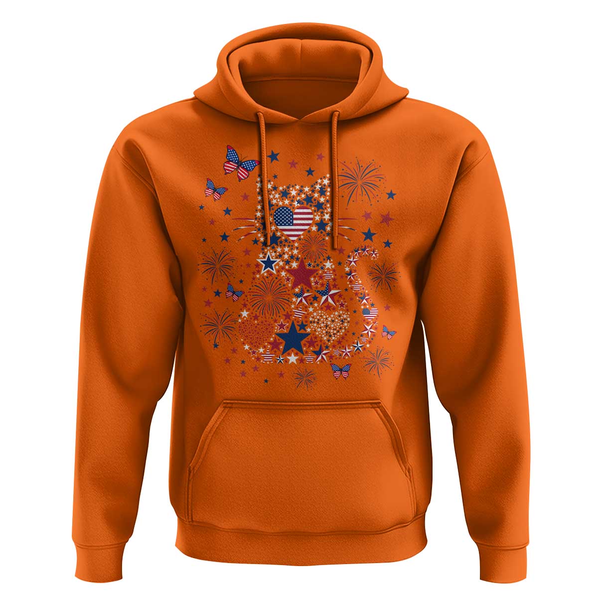 Funny Patriotic Cat Lover Hoodie 4th Of July Freedom