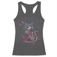 Funny Patriotic Cat Lover Racerback Tank Top 4th Of July Freedom