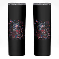 Funny Patriotic Cat Lover Skinny Tumbler 4th Of July Freedom