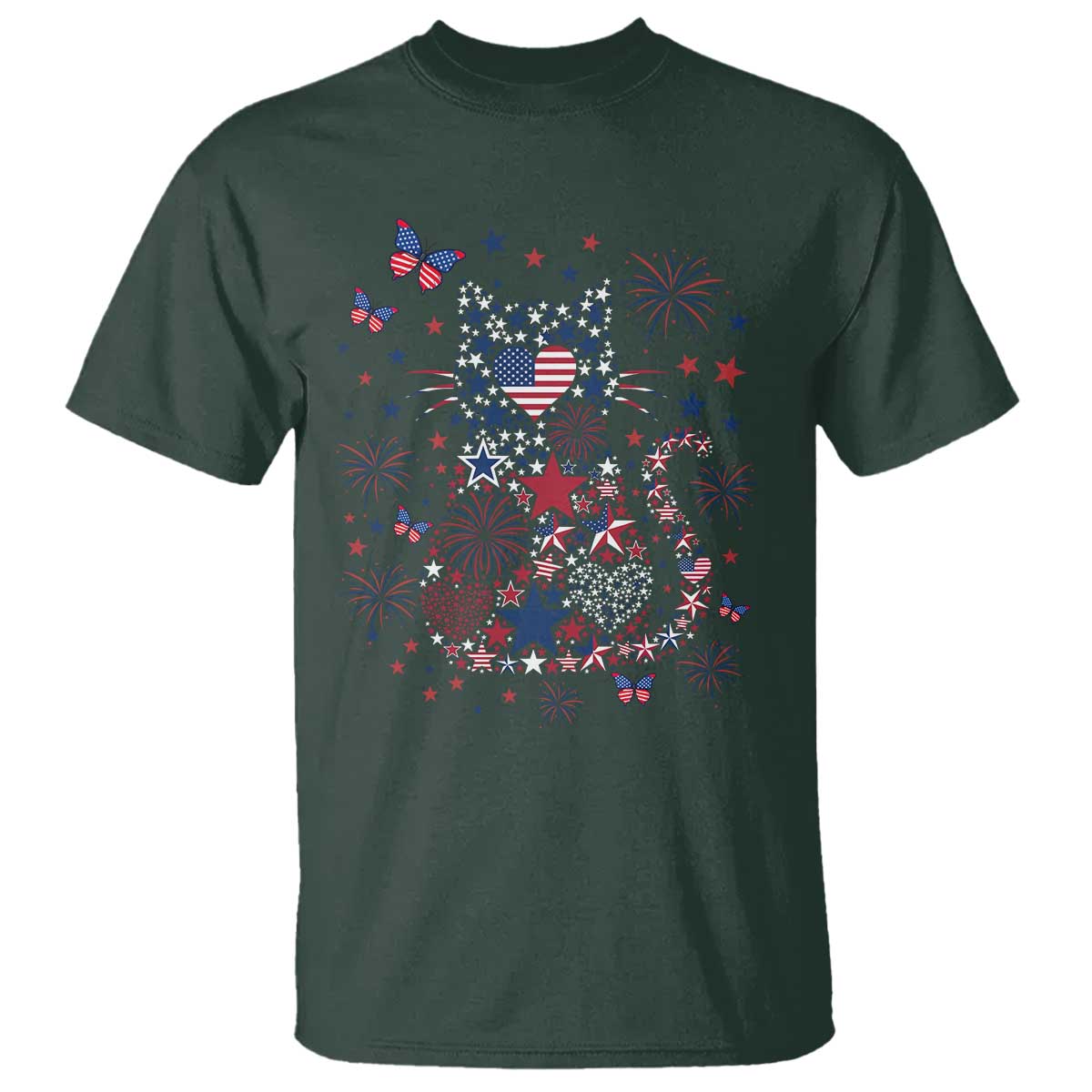 Funny Patriotic Cat Lover T Shirt 4th Of July Freedom