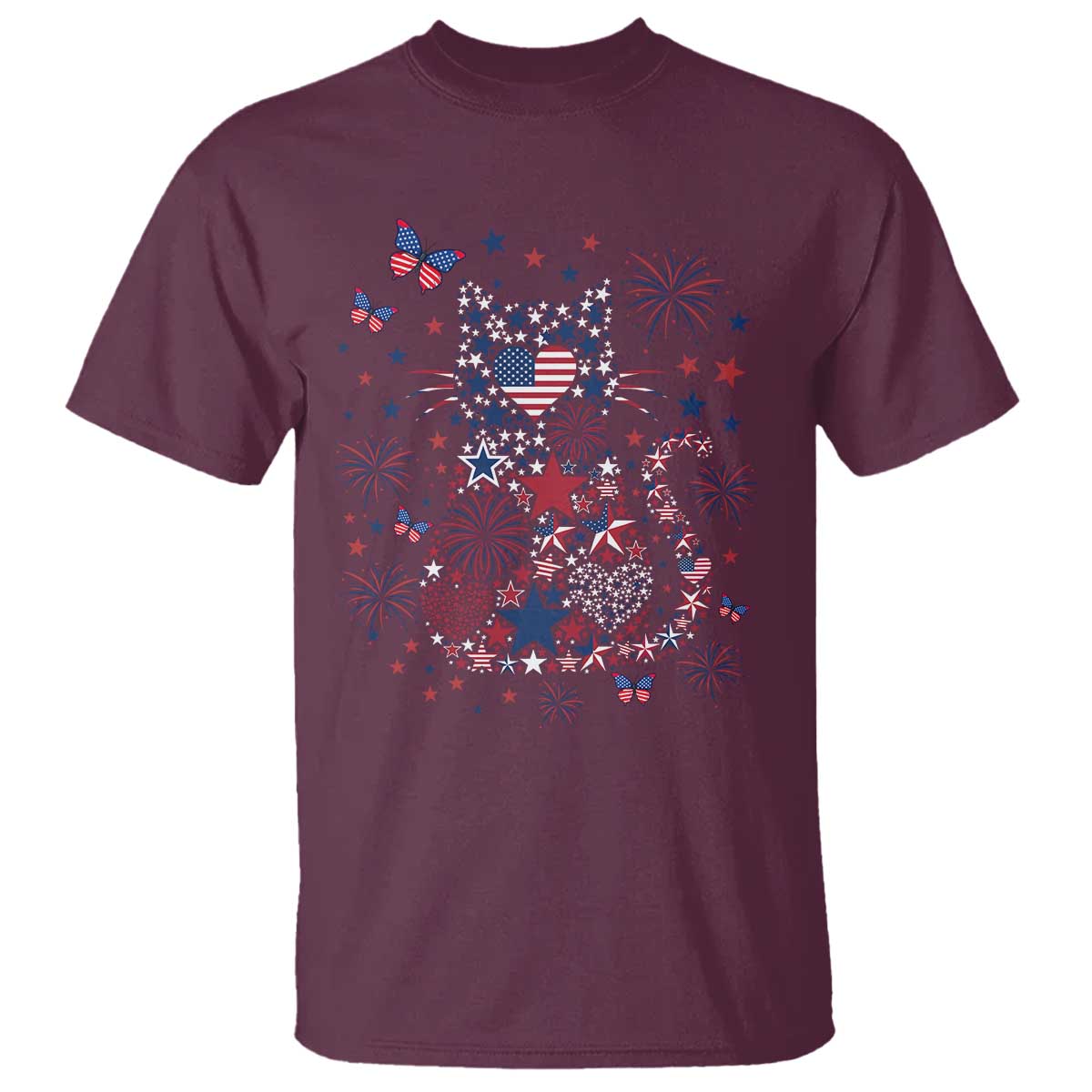 Funny Patriotic Cat Lover T Shirt 4th Of July Freedom
