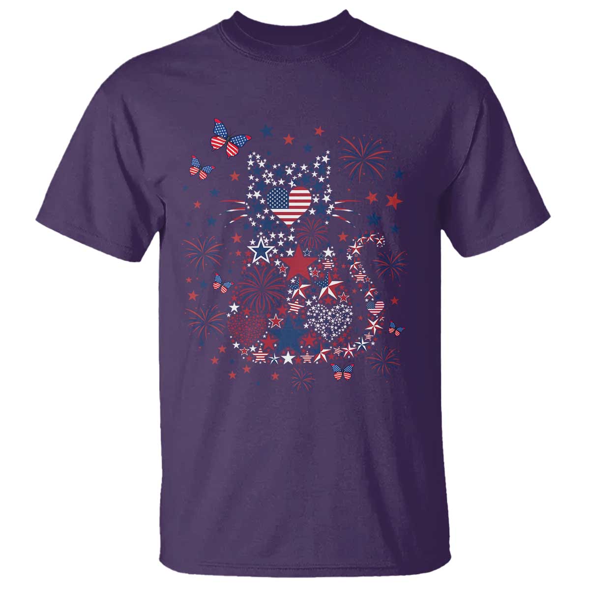 Funny Patriotic Cat Lover T Shirt 4th Of July Freedom
