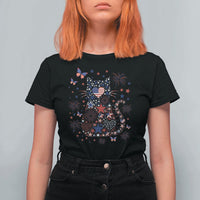 Funny Patriotic Cat Lover T Shirt For Women 4th Of July Freedom