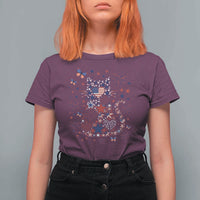 Funny Patriotic Cat Lover T Shirt For Women 4th Of July Freedom