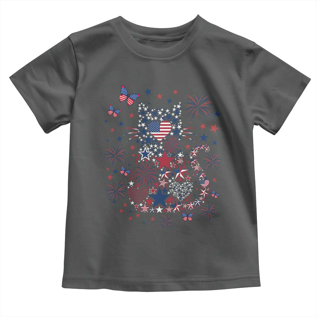 Funny Patriotic Cat Lover Toddler T Shirt 4th Of July Freedom