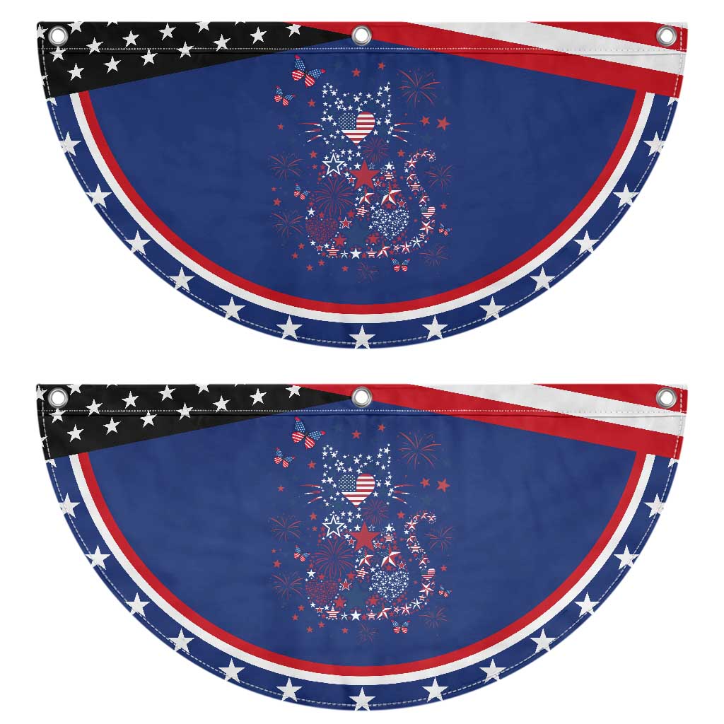 Funny Floral Cat Lover Patriotic Fan Flag 4th Of July Freedom