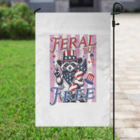 Funny Fourth Of July Raccoon Garden Flag Feral But Free