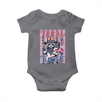 Funny Fourth Of July Raccoon Baby Onesie Feral But Free