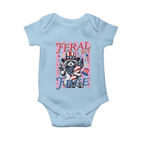 Funny Fourth Of July Raccoon Baby Onesie Feral But Free