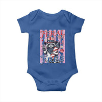 Funny Fourth Of July Raccoon Baby Onesie Feral But Free
