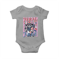 Funny Fourth Of July Raccoon Baby Onesie Feral But Free