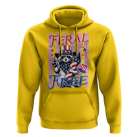 Funny Fourth Of July Raccoon Hoodie Feral But Free
