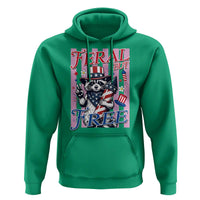 Funny Fourth Of July Raccoon Hoodie Feral But Free