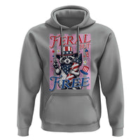 Funny Fourth Of July Raccoon Hoodie Feral But Free