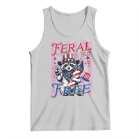 Funny Fourth Of July Raccoon Tank Top Feral But Free