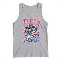 Funny Fourth Of July Raccoon Tank Top Feral But Free