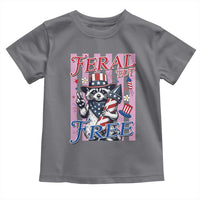 Funny Fourth Of July Raccoon Toddler T Shirt Feral But Free