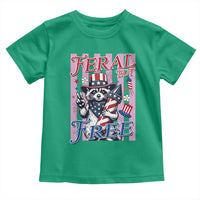 Funny Fourth Of July Raccoon Toddler T Shirt Feral But Free