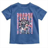 Funny Fourth Of July Raccoon Toddler T Shirt Feral But Free