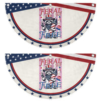 Funny Fourth Of July Raccoon Patriotic Fan Flag Feral But Free