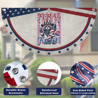 Funny Fourth Of July Raccoon Patriotic Fan Flag Feral But Free
