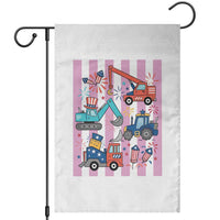 Red White And Blue Construction Crew Garden Flag Patriotic Kids 4th Of July