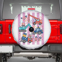 Red White And Blue Construction Crew Spare Tire Cover Patriotic Kids 4th Of July