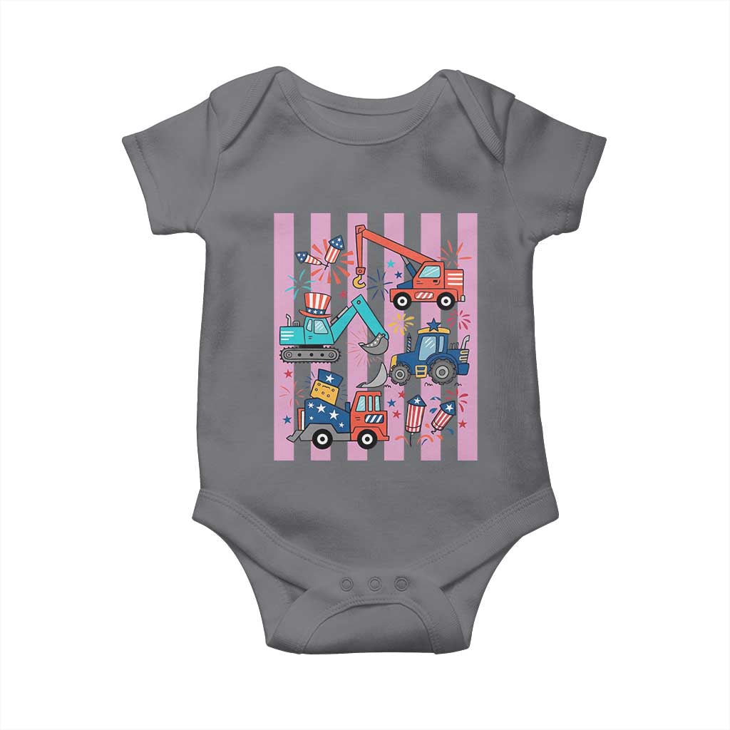 Red White And Blue Construction Crew Baby Onesie Patriotic Kids 4th Of July