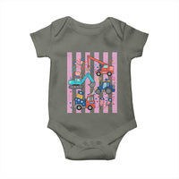 Red White And Blue Construction Crew Baby Onesie Patriotic Kids 4th Of July